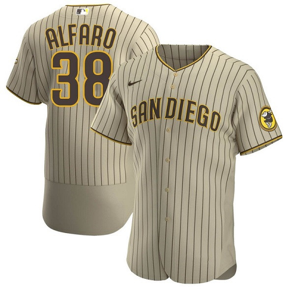 Men's San Diego Padres #38 Jorge Alfaro Tan Flex Base Stitched Baseball Jersey Men's San Diego Padres #38 Jorge Alfaro Tan Flex Base Stitched Baseball Jersey